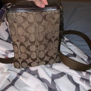 Brown Mid Size Coach CrossBody Bag